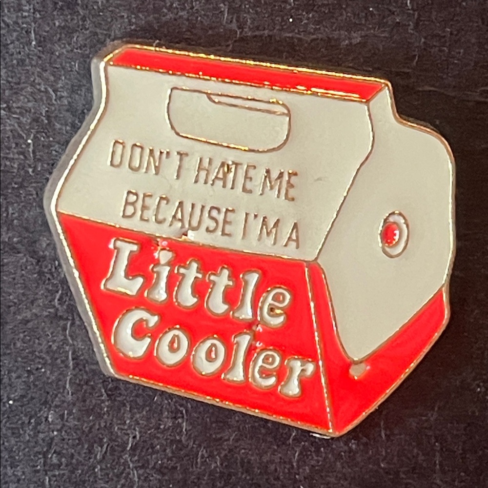 "Little Cooler" Red & Cream Enamel Pin NWT